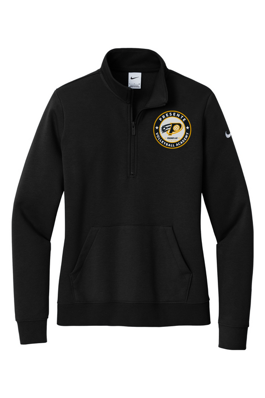 Presente Volleyball Embroidered Nike Ladies Club Fleece Sleeve Swoosh 1/2-Zip