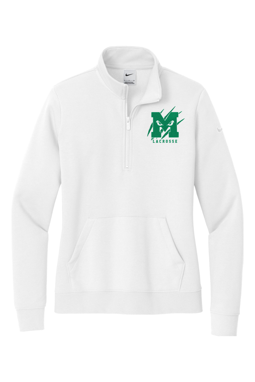 Monsters LC Embroidered Nike Ladies Club Fleece Sleeve Swoosh 1/2-Zip