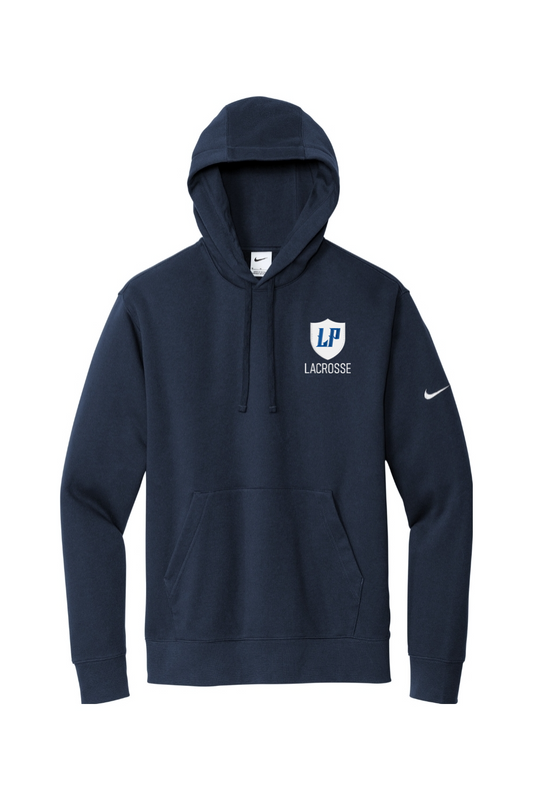 Lake Park Lacrosse Embroidered Nike Club Fleece Sleeve Swoosh Pullover Hoodie