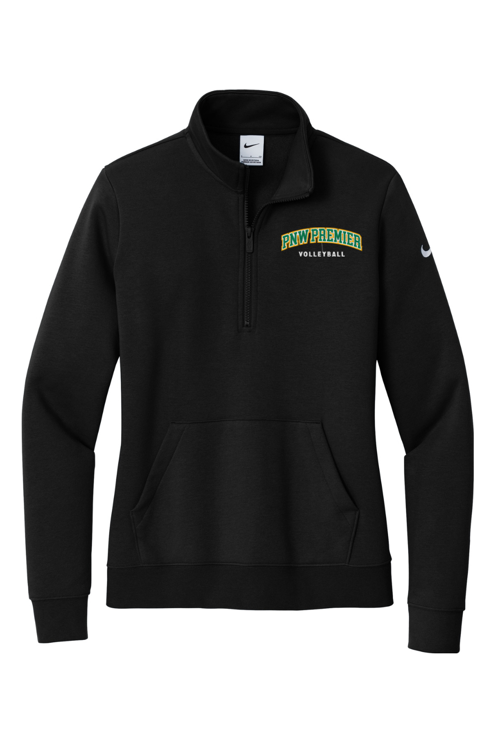 PNW Premier Volleyball Embroidered Nike Ladies Club Fleece Sleeve Swoosh 1/2-Zip
