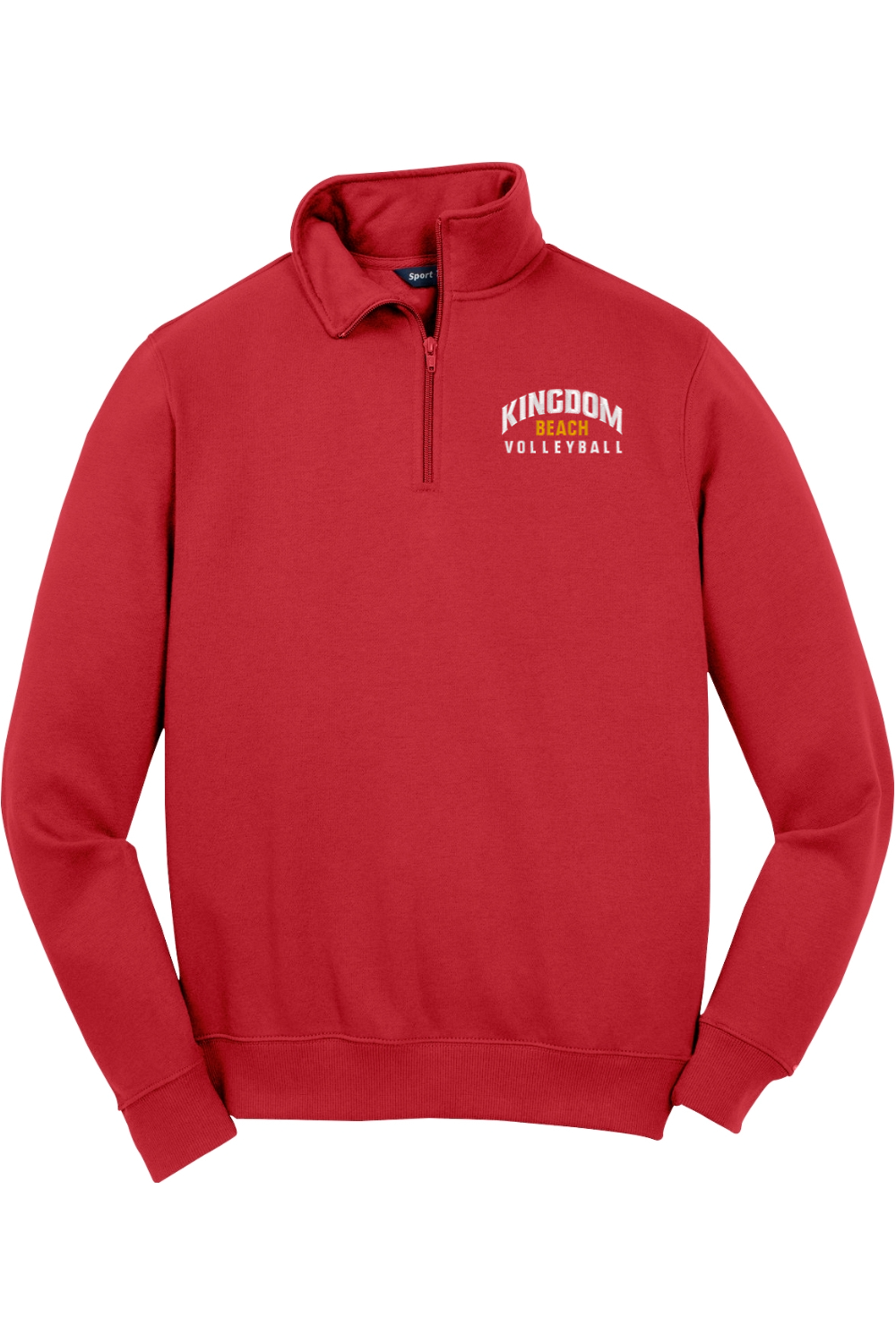 Kingdom Beach Volleyball Adult Embroidered Quarter-Zip Pullover