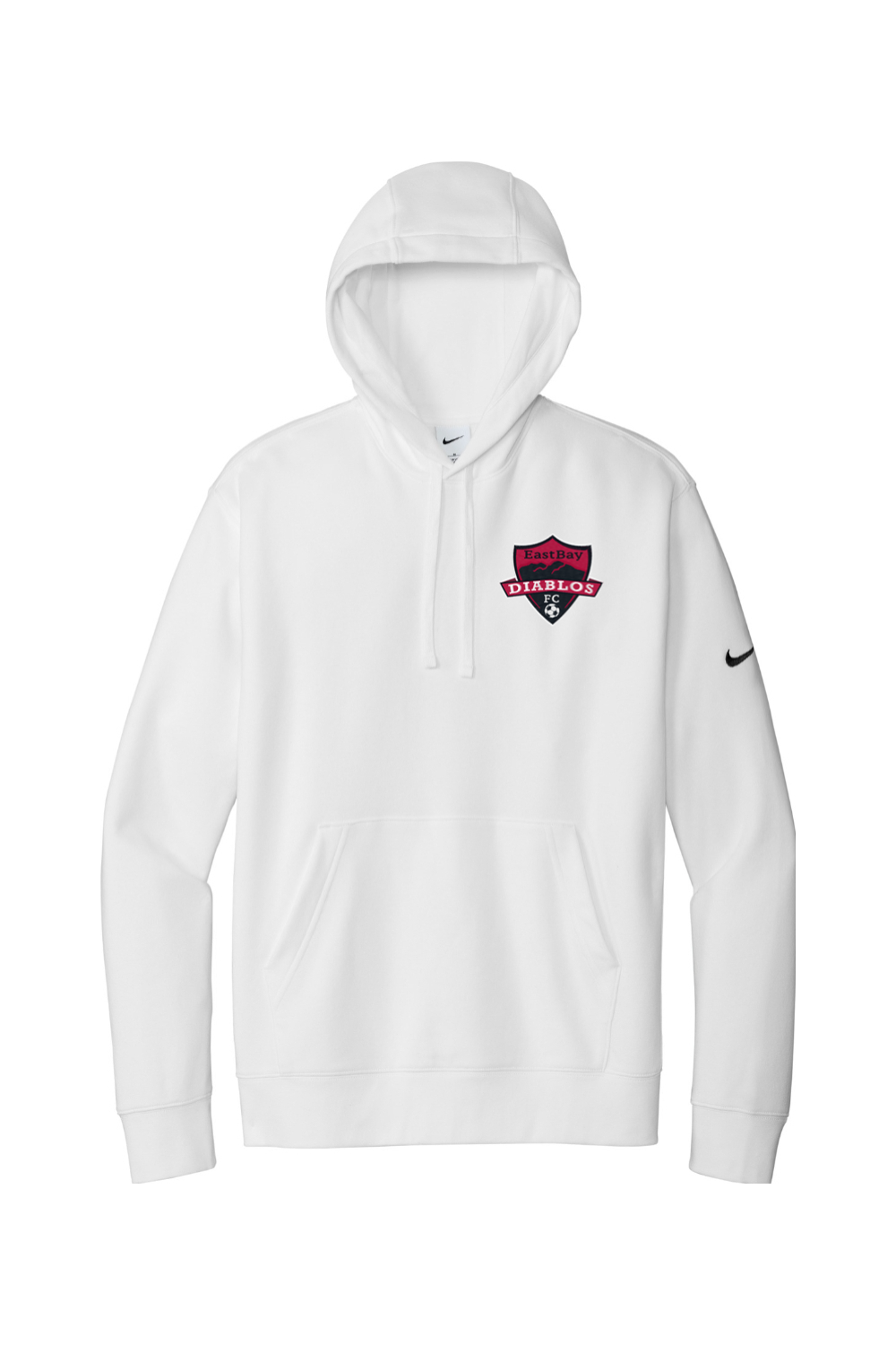 Diablos Futsal Embroidered Nike Club Fleece Sleeve Swoosh Pullover Hoodie
