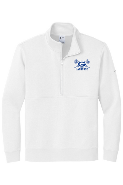 Georgetown Lacrosse Embroidered Nike Club Fleece Sleeve Swoosh 1/2-Zip