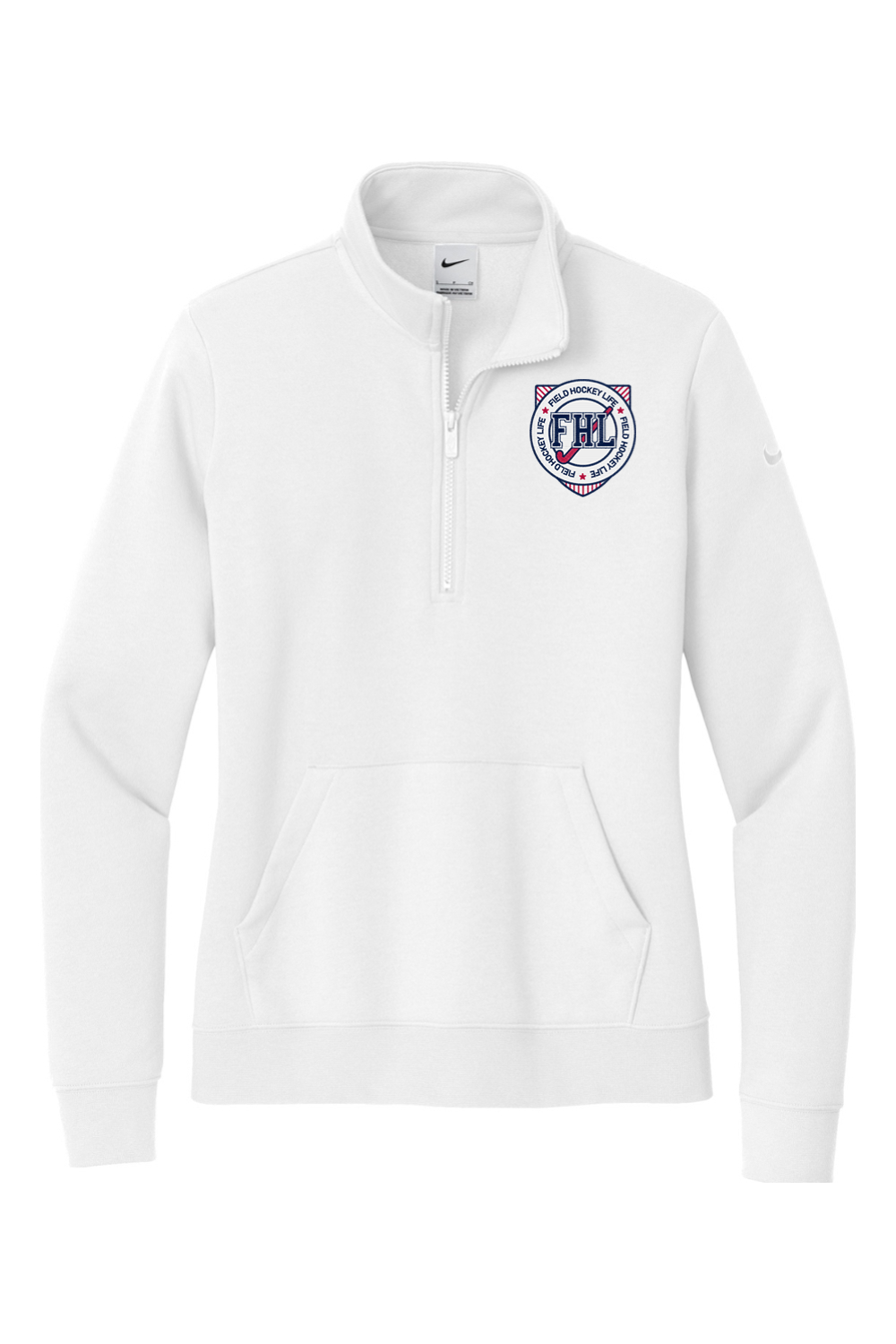 Field Hockey Life Embroidered Nike Ladies Club Fleece Sleeve Swoosh 1/2-Zip