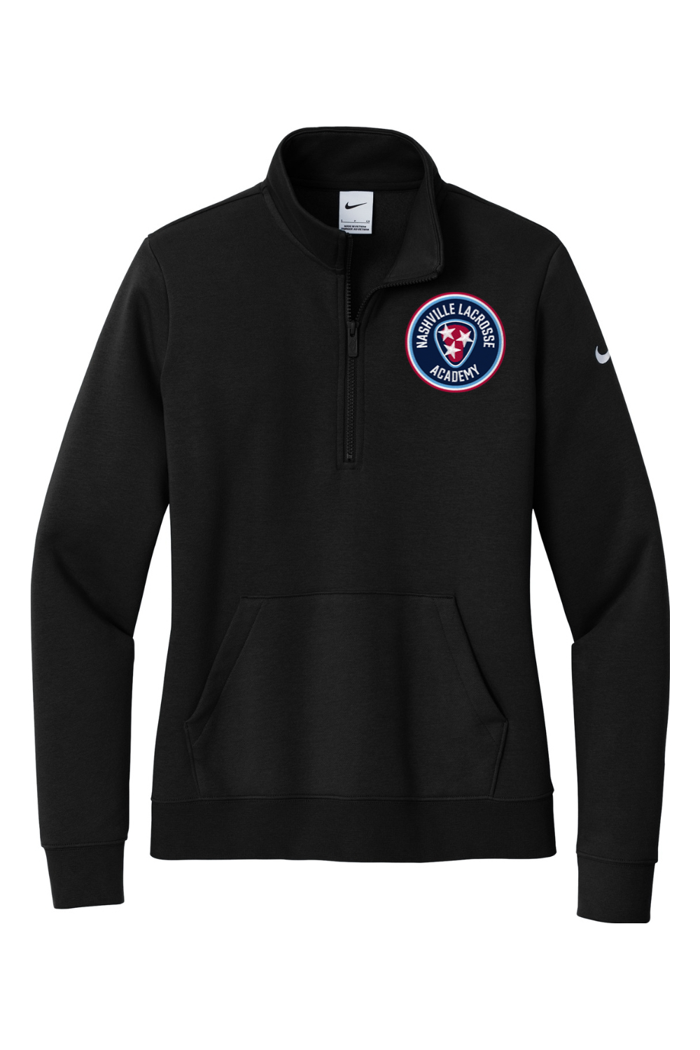Nashville Lacrosse Embroidered Nike Ladies Club Fleece Sleeve Swoosh 1/2-Zip