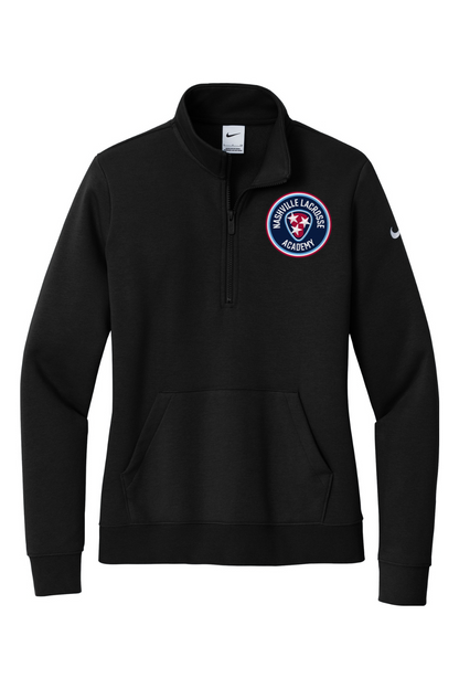 Nashville Lacrosse Embroidered Nike Ladies Club Fleece Sleeve Swoosh 1/2-Zip