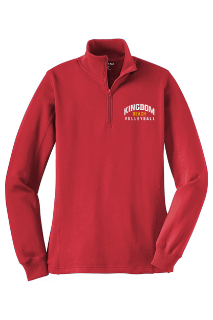 Kingdom Beach Volleyball Adult Women's Embroidered Quarter-Zip Pullover