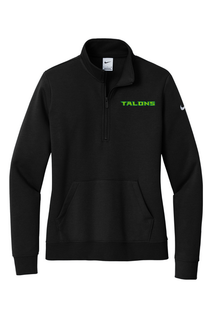 Talons Baseball Embroidered Nike Ladies Club Fleece Sleeve Swoosh 1/2-Zip
