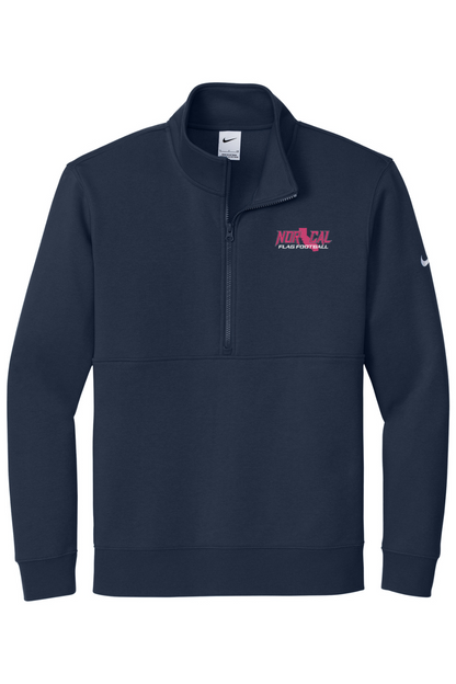 Norcal Flag Football Embroidered Nike Club Fleece Sleeve Swoosh 1/2-Zip