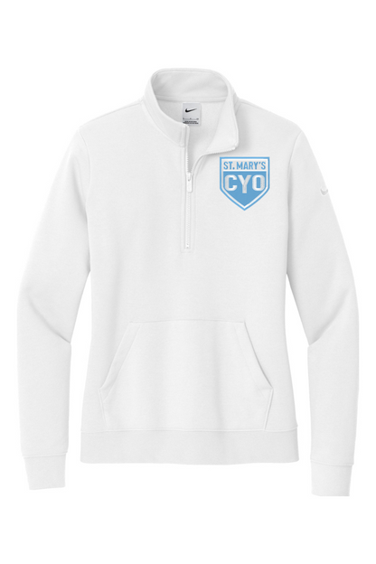 St Marys Basketball Embroidered Nike Ladies Club Fleece Sleeve Swoosh 1/2-Zip