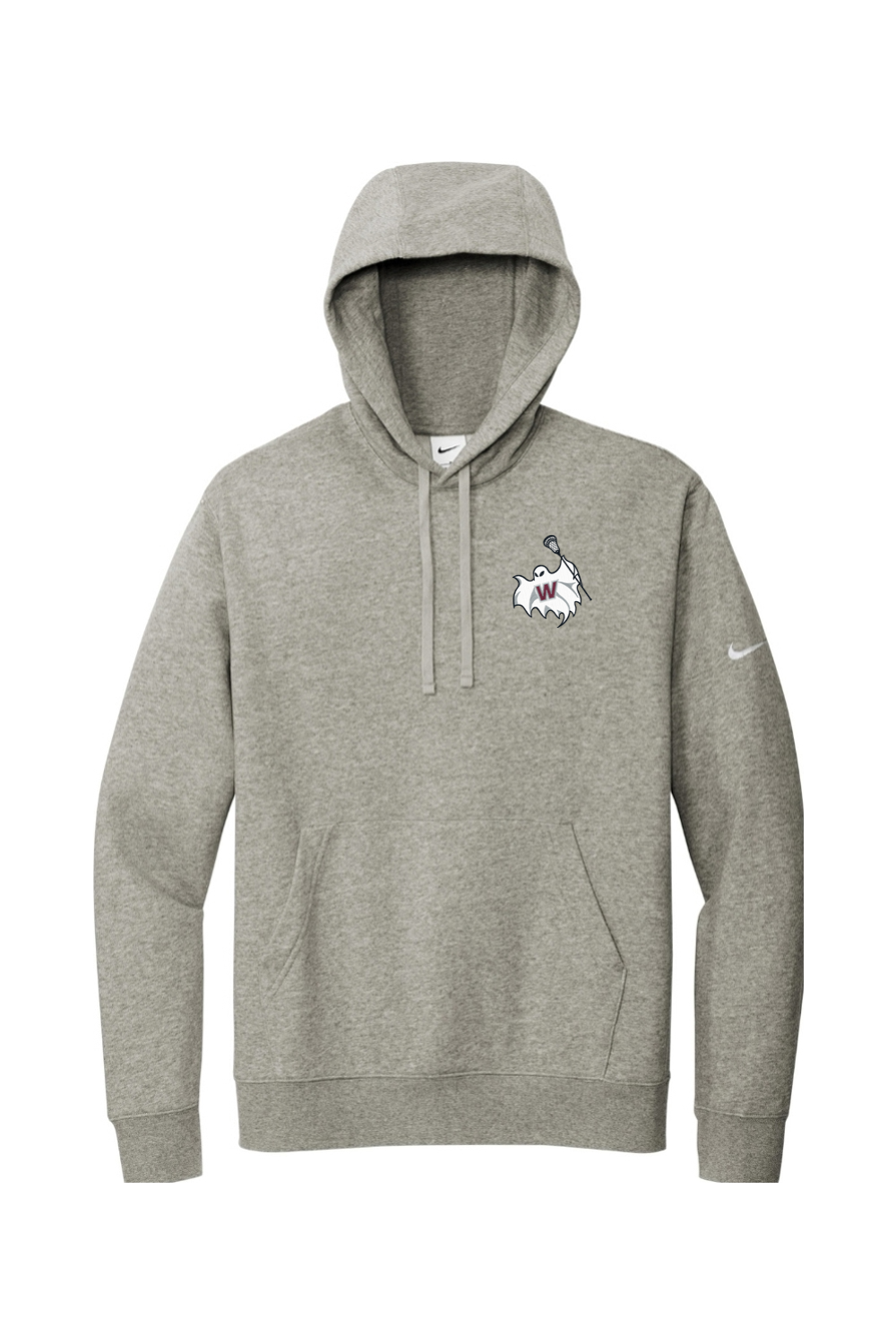Westford Lacrosse Embroidered Nike Club Fleece Sleeve Swoosh Pullover Hoodie