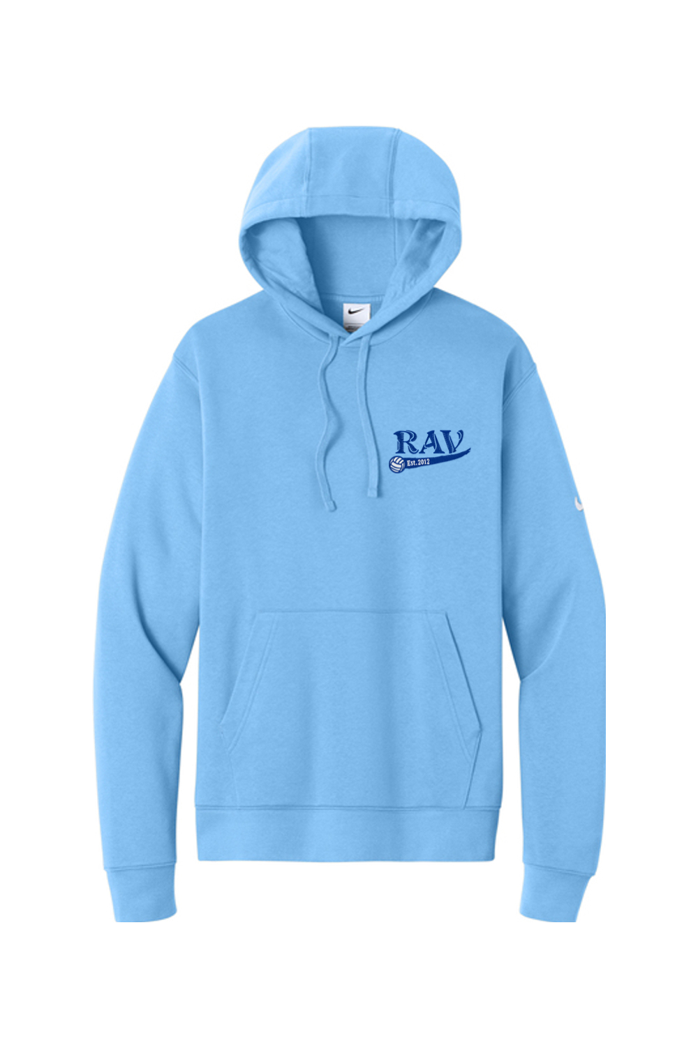 Rome Area Volleyball Embroidered Nike Club Fleece Sleeve Swoosh Pullover Hoodie