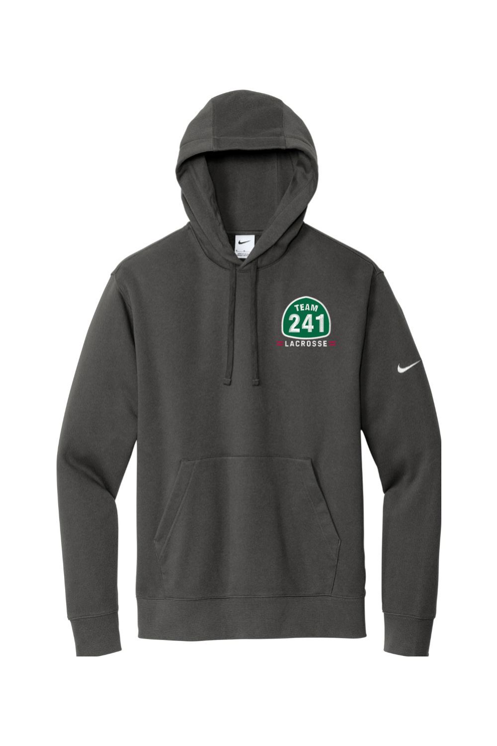 California Lacrosse Embroidered Nike Club Fleece Sleeve Swoosh Pullover Hoodie
