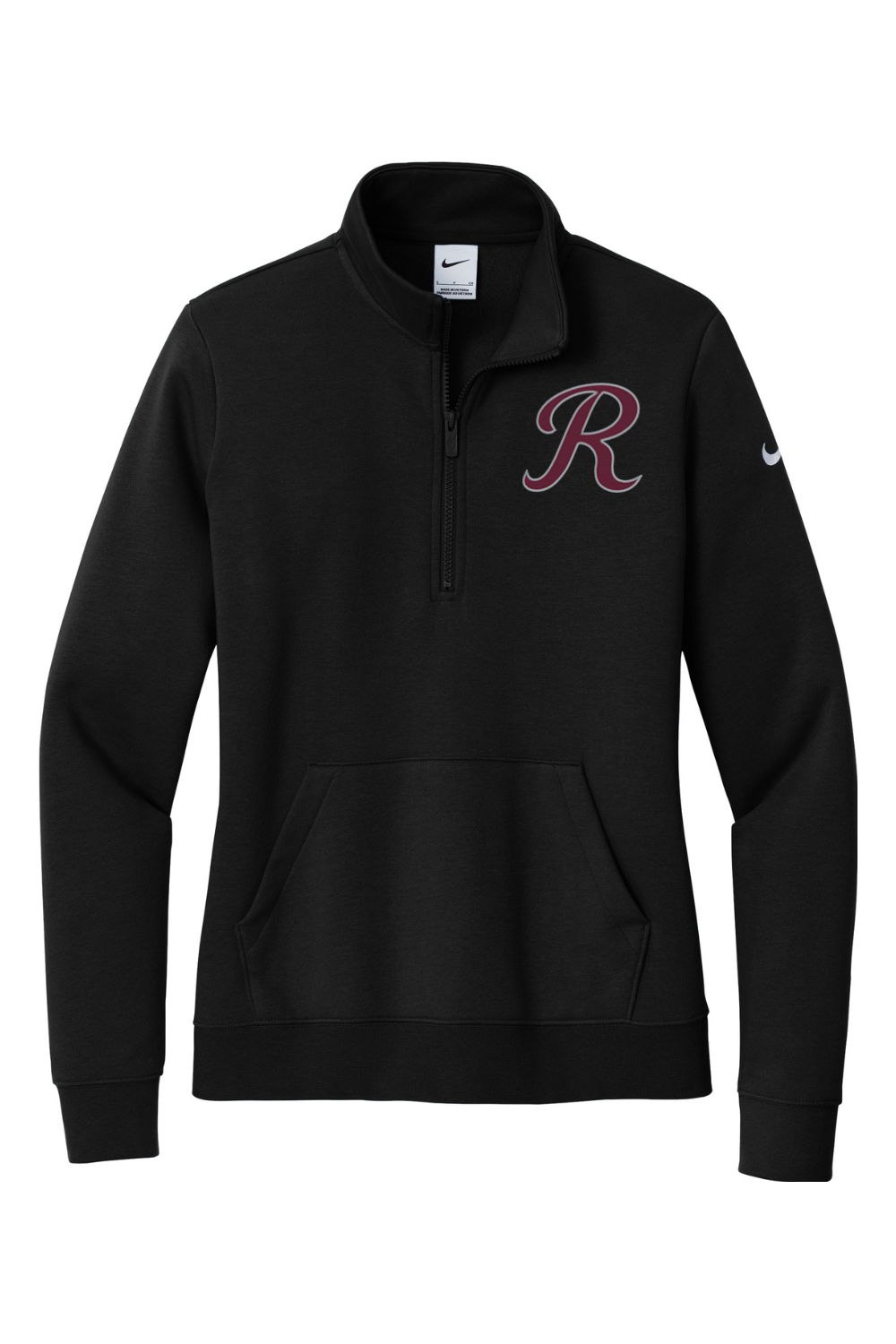 Rebels Travel Baseball Embroidered Nike Ladies Club Fleece Sleeve Swoosh 1/2-Zip