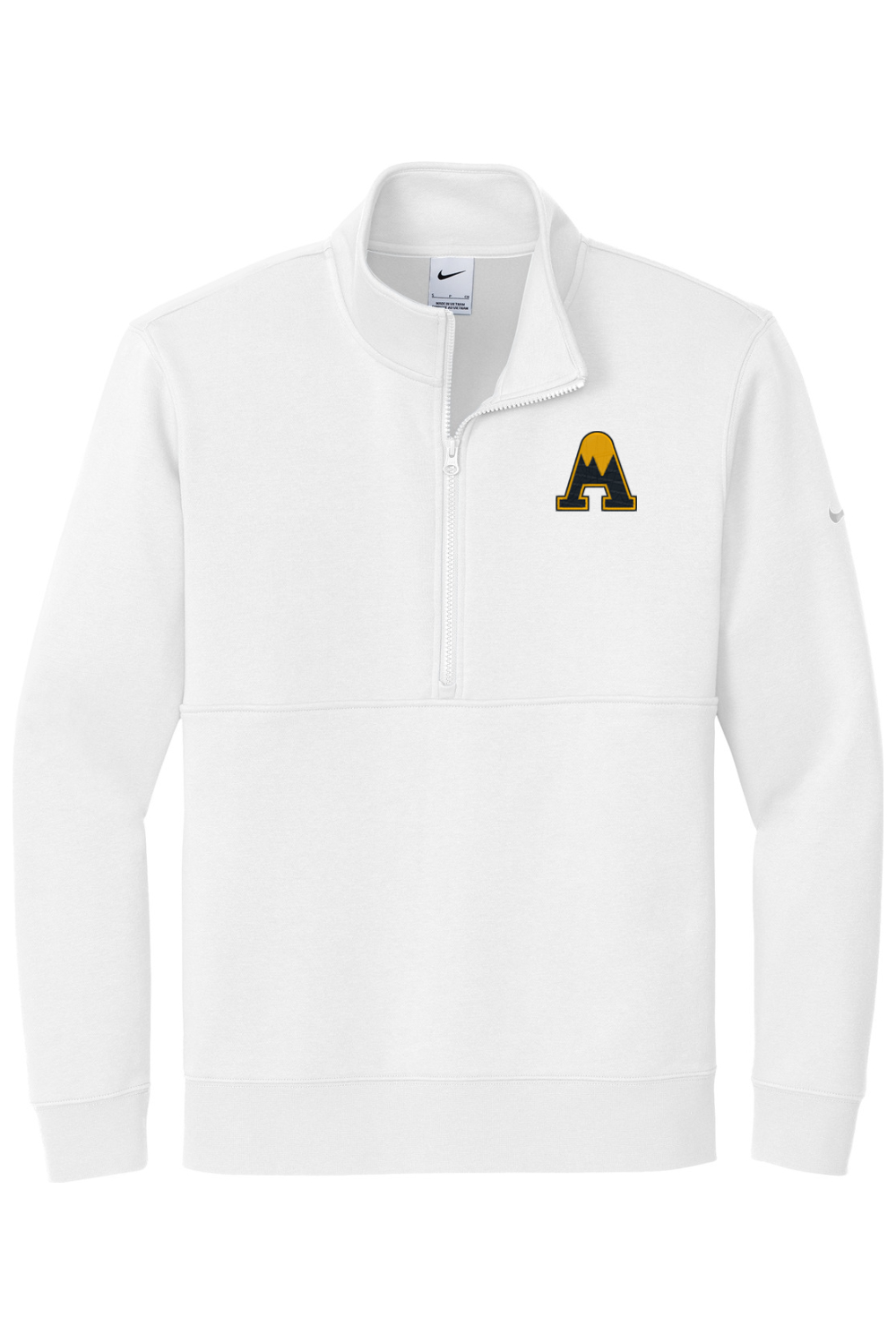 App State Lacrosse Embroidered Nike Club Fleece Sleeve Swoosh 1/2-Zip