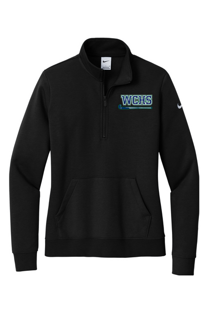 Winston Churchill Embroidered Nike Ladies Club Fleece Sleeve Swoosh 1/2-Zip