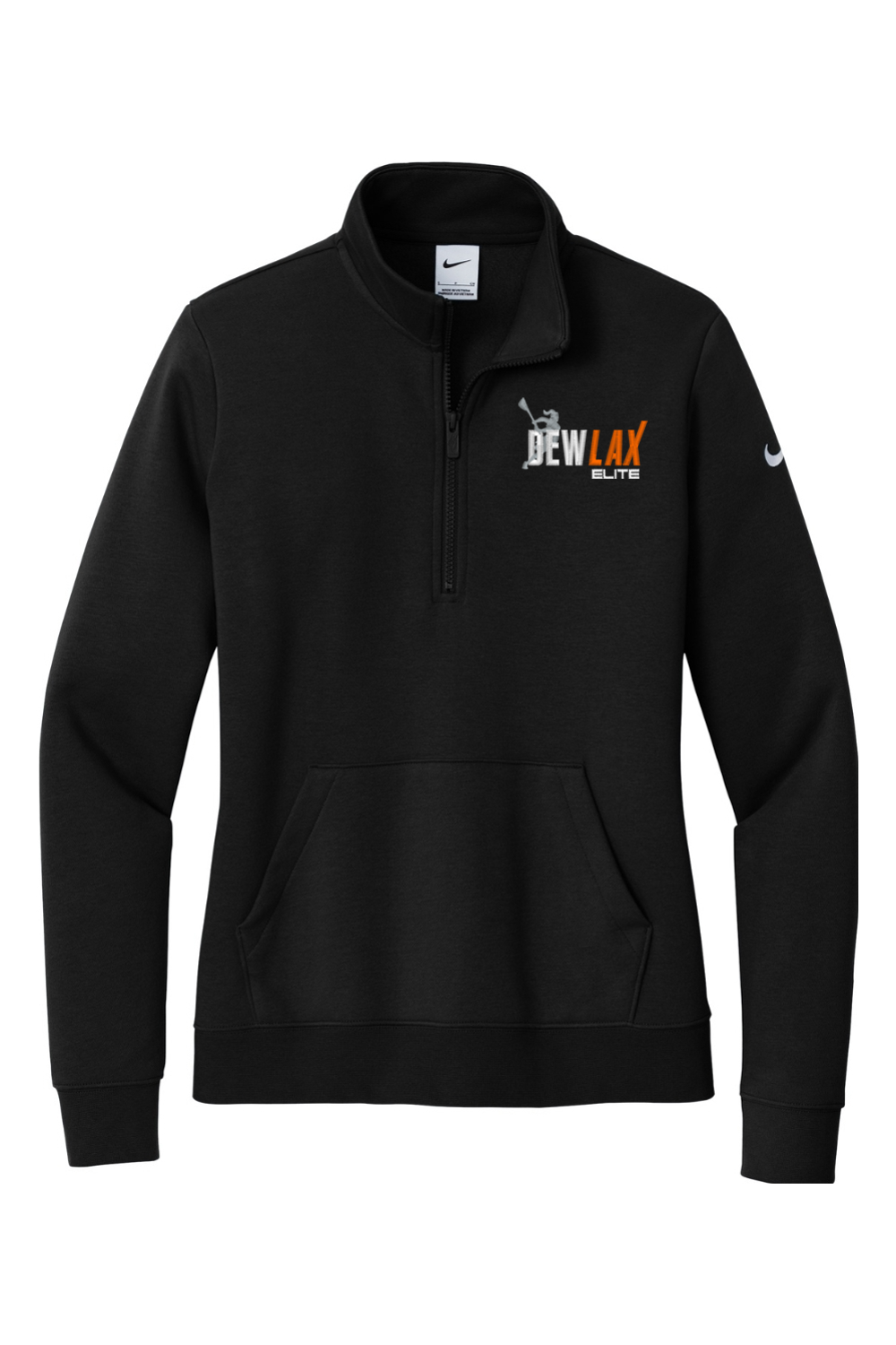 DEWLAX LC Embroidered Nike Ladies Club Fleece Sleeve Swoosh 1/2-Zip