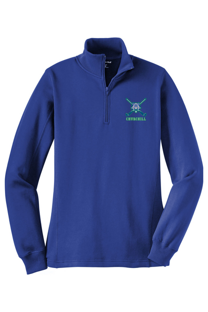 Winston Churchill Adult Women's Embroidered Quarter-Zip Pullover
