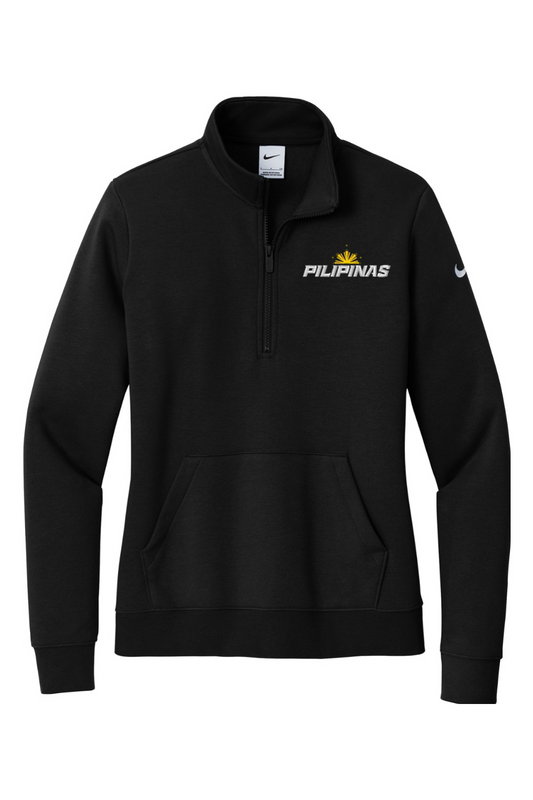 Philippines Lacrosse Embroidered Nike Ladies Club Fleece Sleeve Swoosh 1/2-Zip