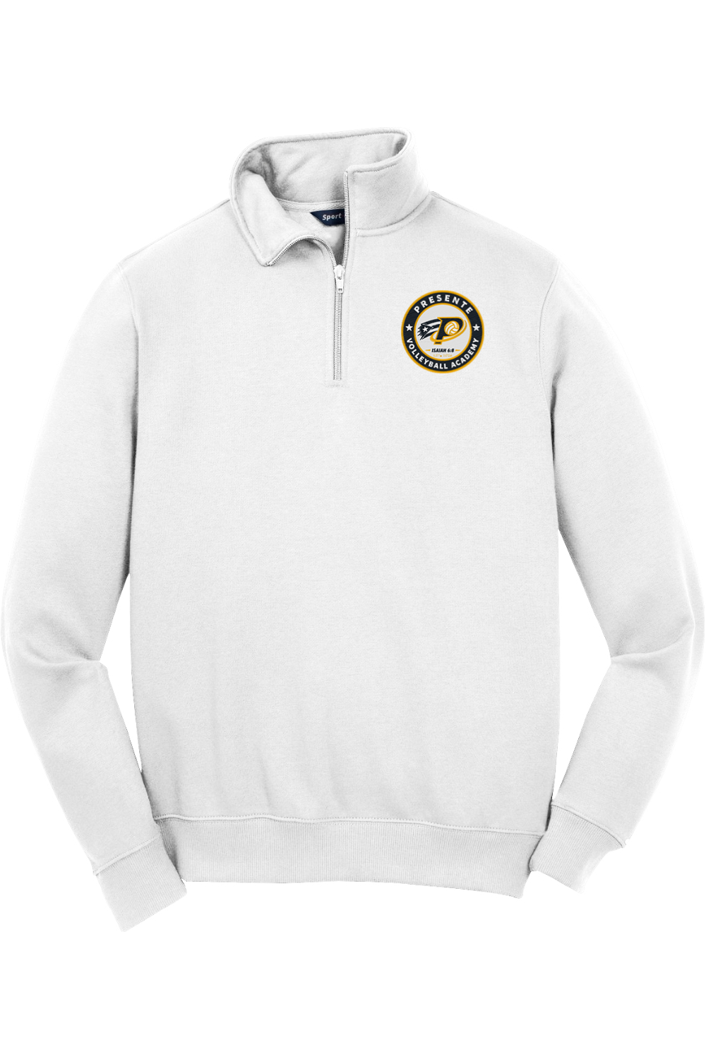 Presente Volleyball Adult Embroidered Quarter-Zip Pullover