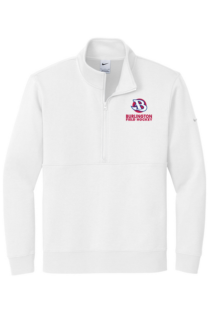 Burlington Field Hockey Embroidered Nike Club Fleece Sleeve Swoosh 1/2-Zip