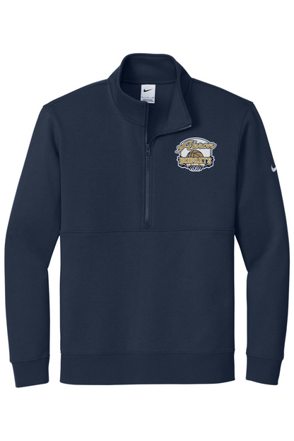 Arkron Bobcats Basketball Embroidered Nike Club Fleece Sleeve Swoosh 1/2-Zip