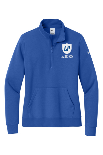 Lake Park Lacrosse Embroidered Nike Ladies Club Fleece Sleeve Swoosh 1/2-Zip