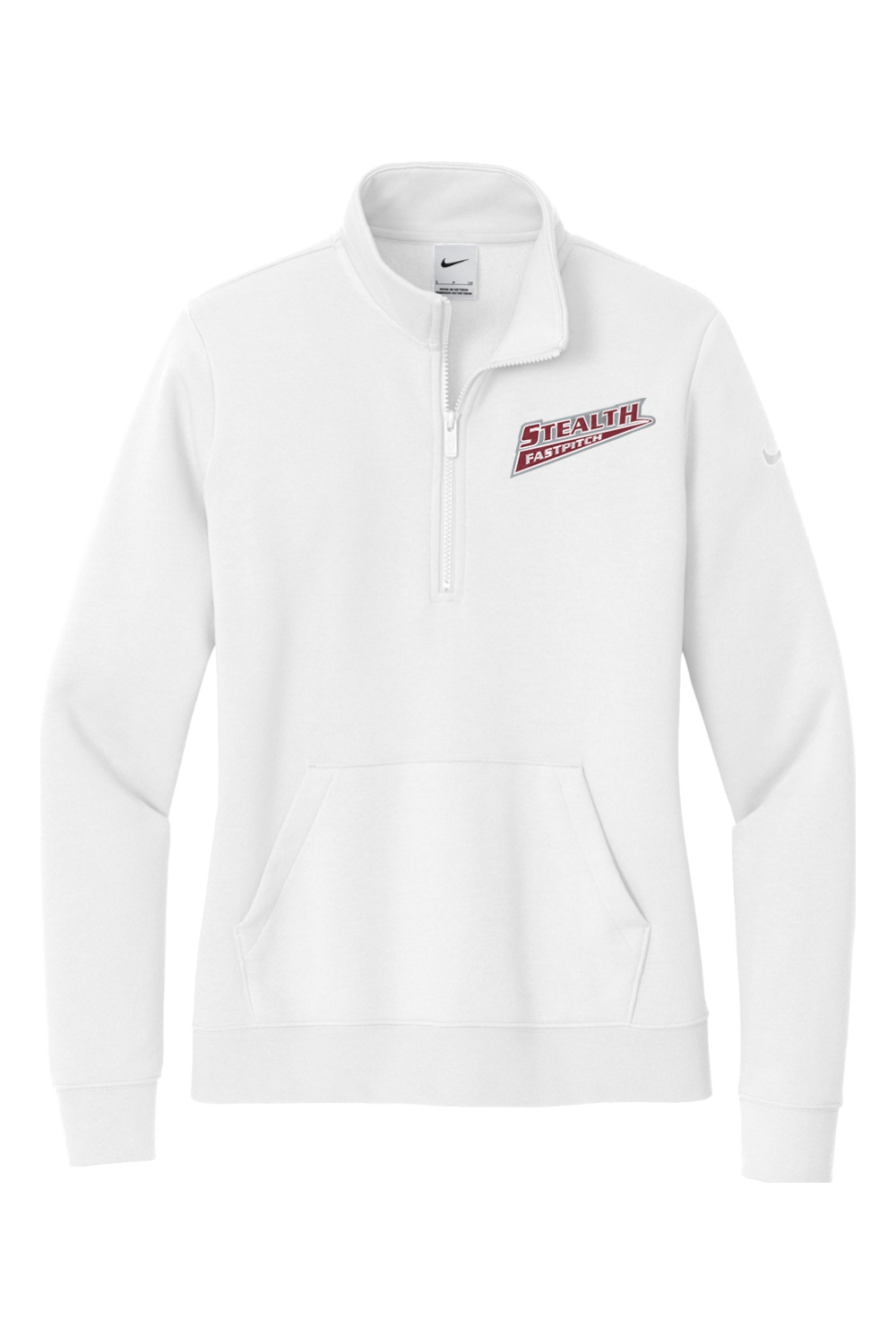 Stealth Fastpitch Embroidered Nike Ladies Club Fleece Sleeve Swoosh 1/2-Zip