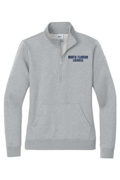 North Florida Lacrosse Embroidered Nike Ladies Club Fleece Sleeve Swoosh 1/2-Zip