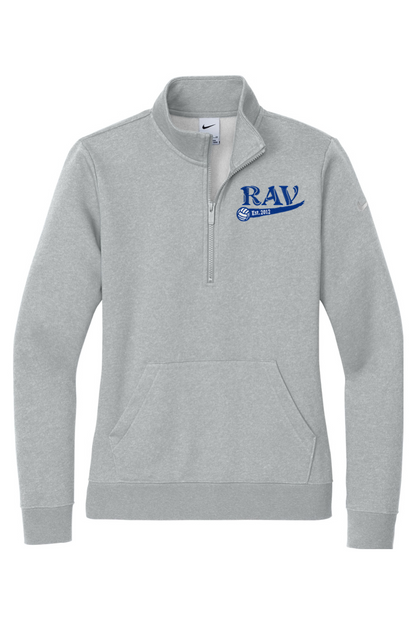 Rome Area Volleyball Embroidered Nike Ladies Club Fleece Sleeve Swoosh 1/2-Zip