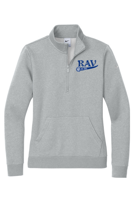 Rome Area Volleyball Embroidered Nike Ladies Club Fleece Sleeve Swoosh 1/2-Zip