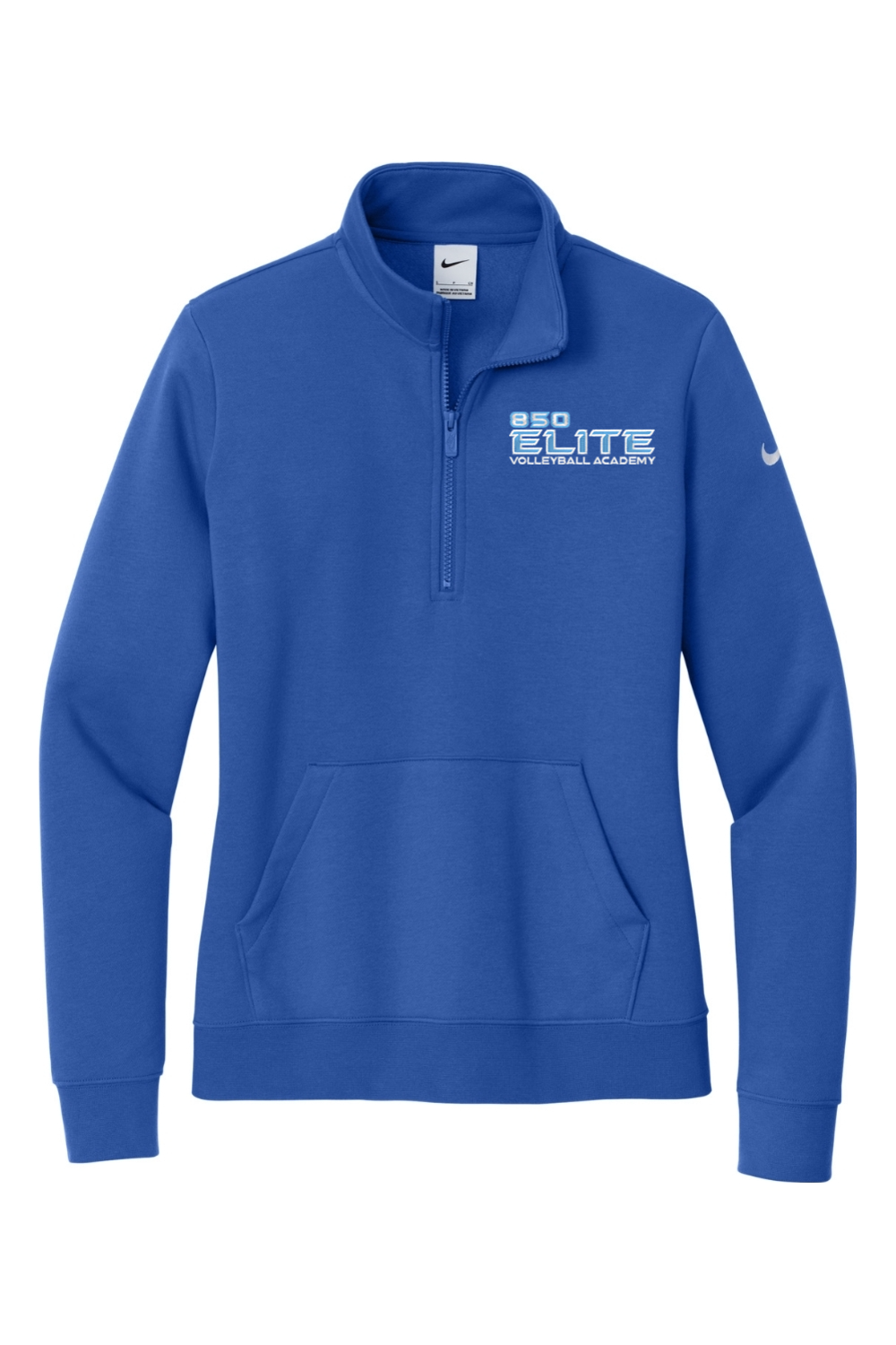 850 Elite Volleyball Embroidered Nike Ladies Club Fleece Sleeve Swoosh 1/2-Zip