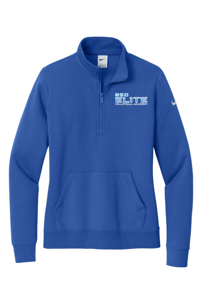 850 Elite Volleyball Embroidered Nike Ladies Club Fleece Sleeve Swoosh 1/2-Zip