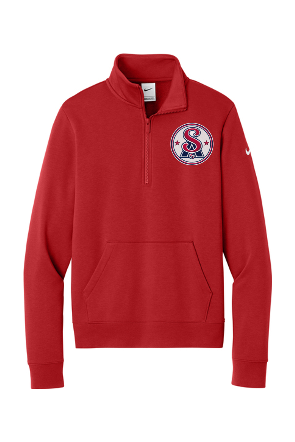 Southern Aces Volleyball Embroidered Nike Ladies Club Fleece Sleeve Swoosh 1/2-Zip