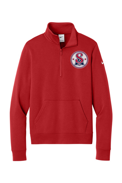 Southern Aces Volleyball Embroidered Nike Ladies Club Fleece Sleeve Swoosh 1/2-Zip