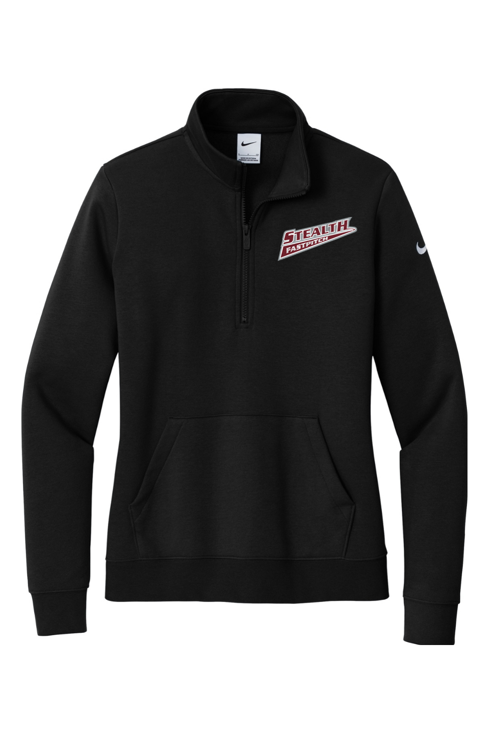 Stealth Fastpitch Embroidered Nike Ladies Club Fleece Sleeve Swoosh 1/2-Zip