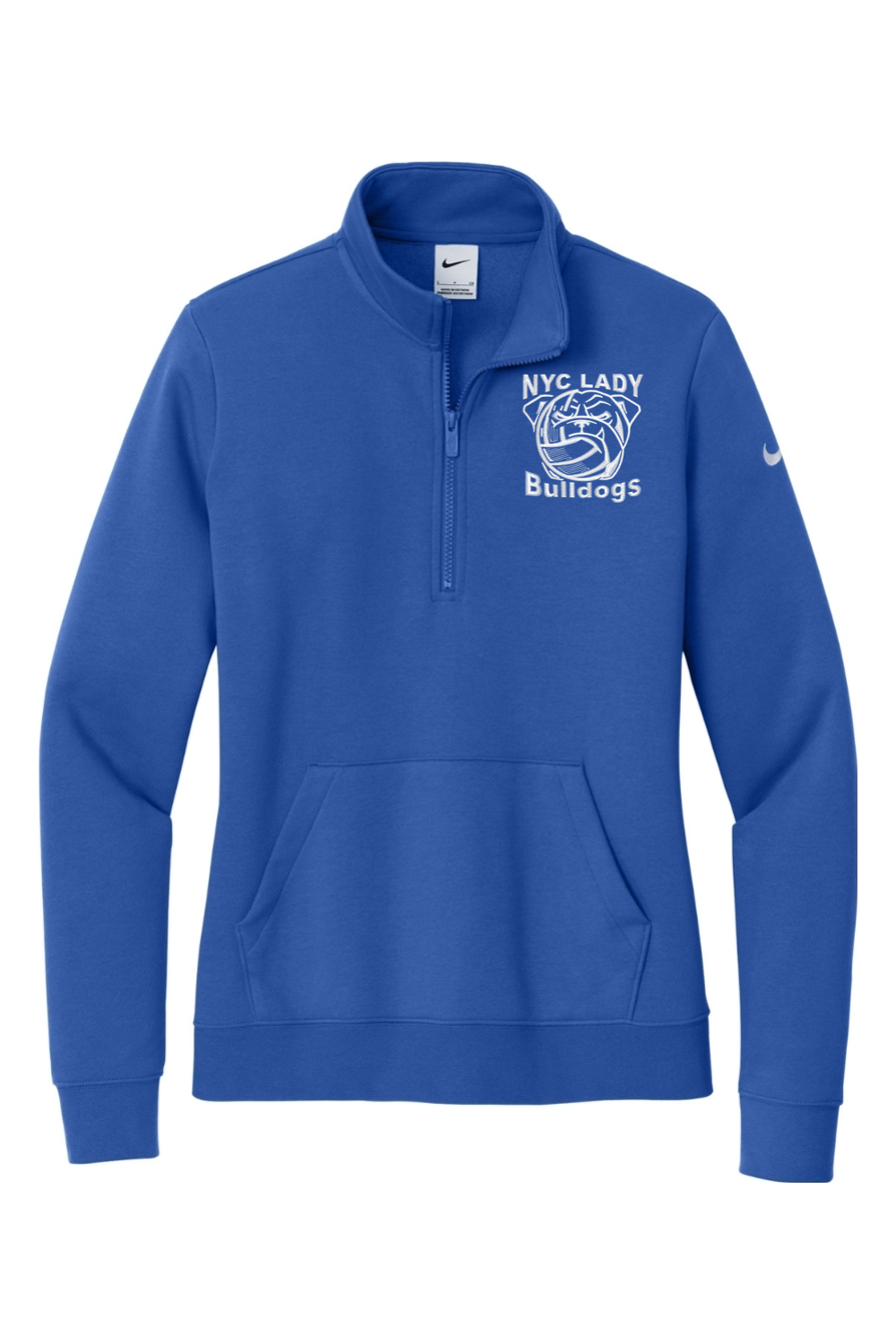 NYCLB Embroidered Nike Ladies Club Fleece Sleeve Swoosh 1/2-Zip
