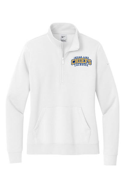 Indian Land Chiefs Embroidered Nike Ladies Club Fleece Sleeve Swoosh 1/2-Zip