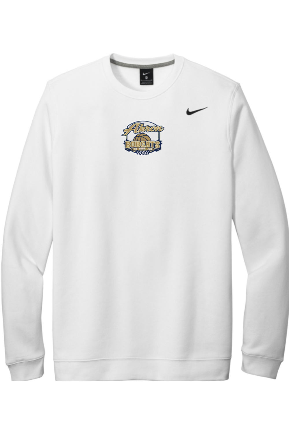 Arkron Bobcats Basketball Embroidered Nike Club Fleece Crew