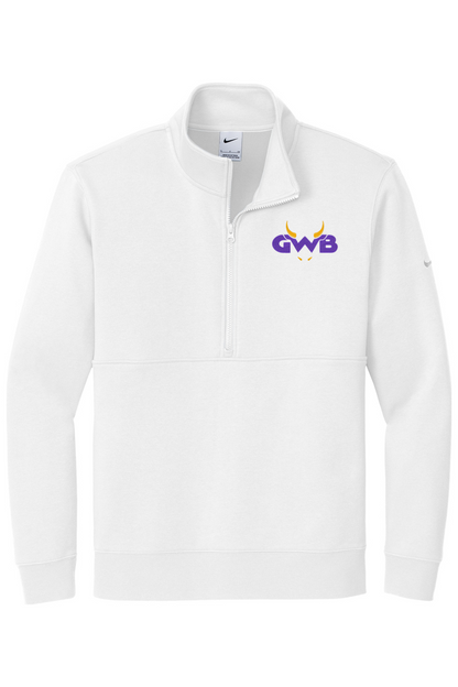 Great White Buffalo Embroidered Nike Club Fleece Sleeve Swoosh 1/2-Zip