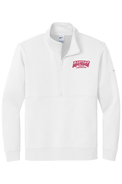 Raptors Lacrosse Embroidered Nike Club Fleece Sleeve Swoosh 1/2-Zip