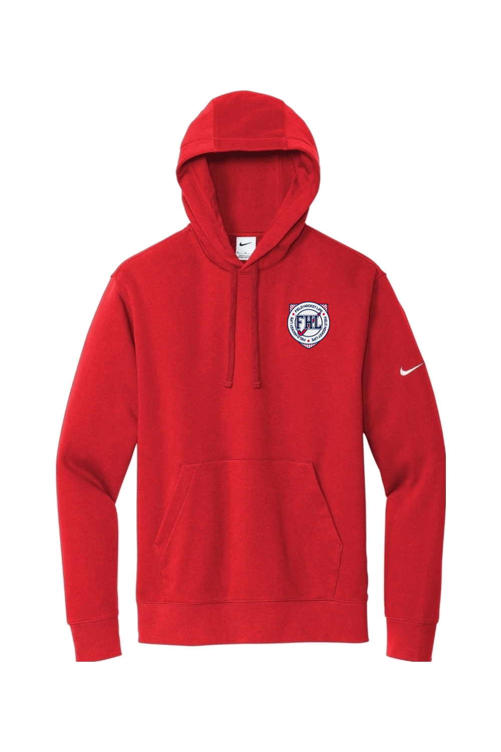 Field Hockey Life Embroidered Nike Club Fleece Sleeve Swoosh Pullover Hoodie
