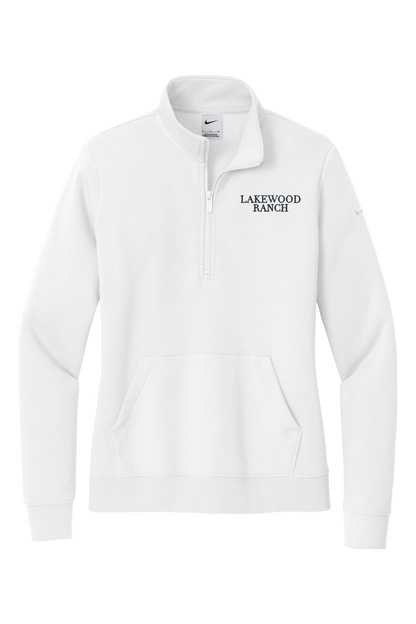 Lakewood Ranch Embroidered Nike Ladies Club Fleece Sleeve Swoosh 1/2-Zip