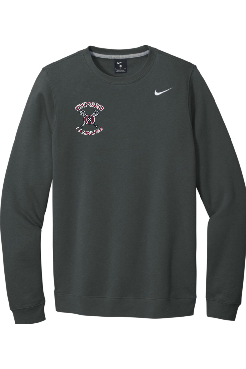 Oxford Lacrosse Embroidered Nike Club Fleece Crew