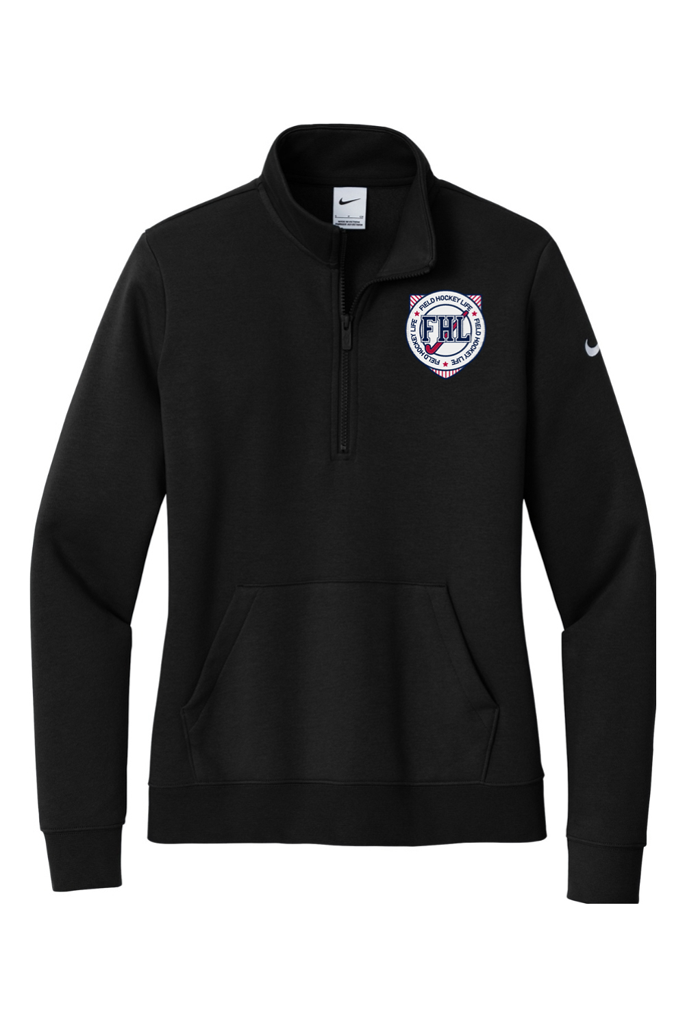 Field Hockey Life Embroidered Nike Ladies Club Fleece Sleeve Swoosh 1/2-Zip