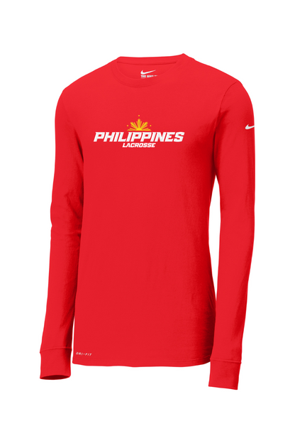 Philippines Lacrosse Nike Dri-FIT Cotton/Poly Long Sleeve Tee