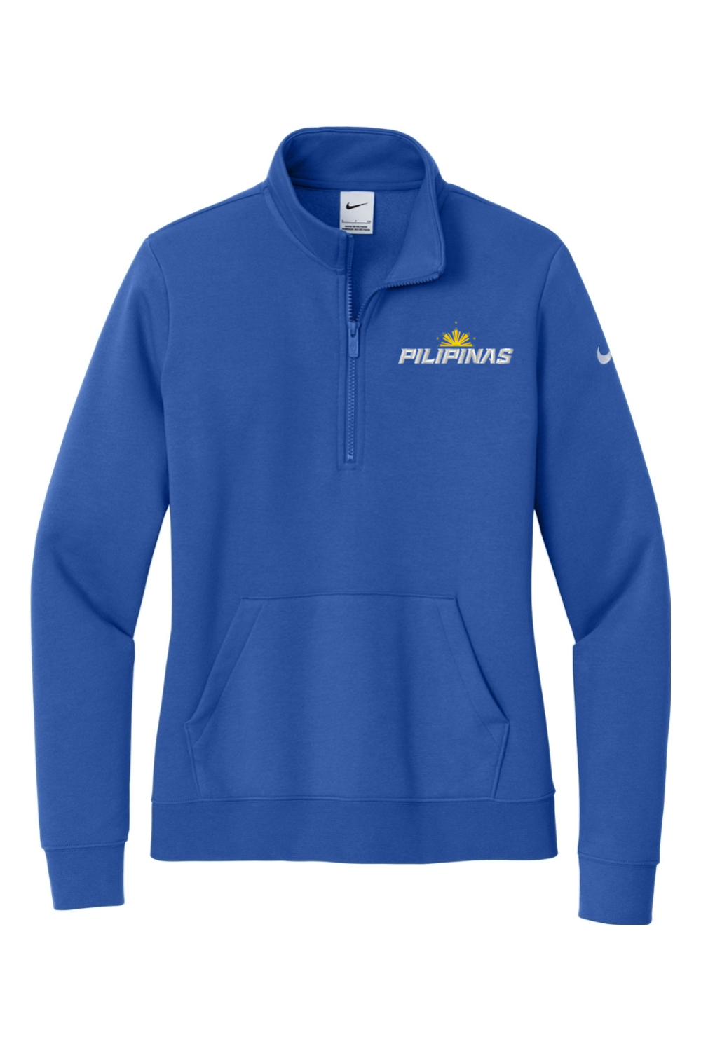 Philippines Lacrosse Embroidered Nike Ladies Club Fleece Sleeve Swoosh 1/2-Zip