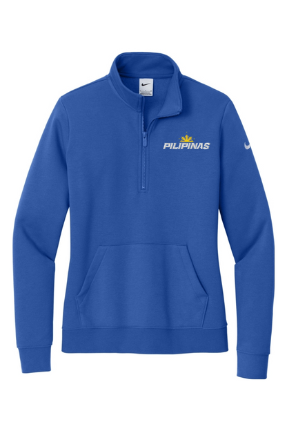 Philippines Lacrosse Embroidered Nike Ladies Club Fleece Sleeve Swoosh 1/2-Zip