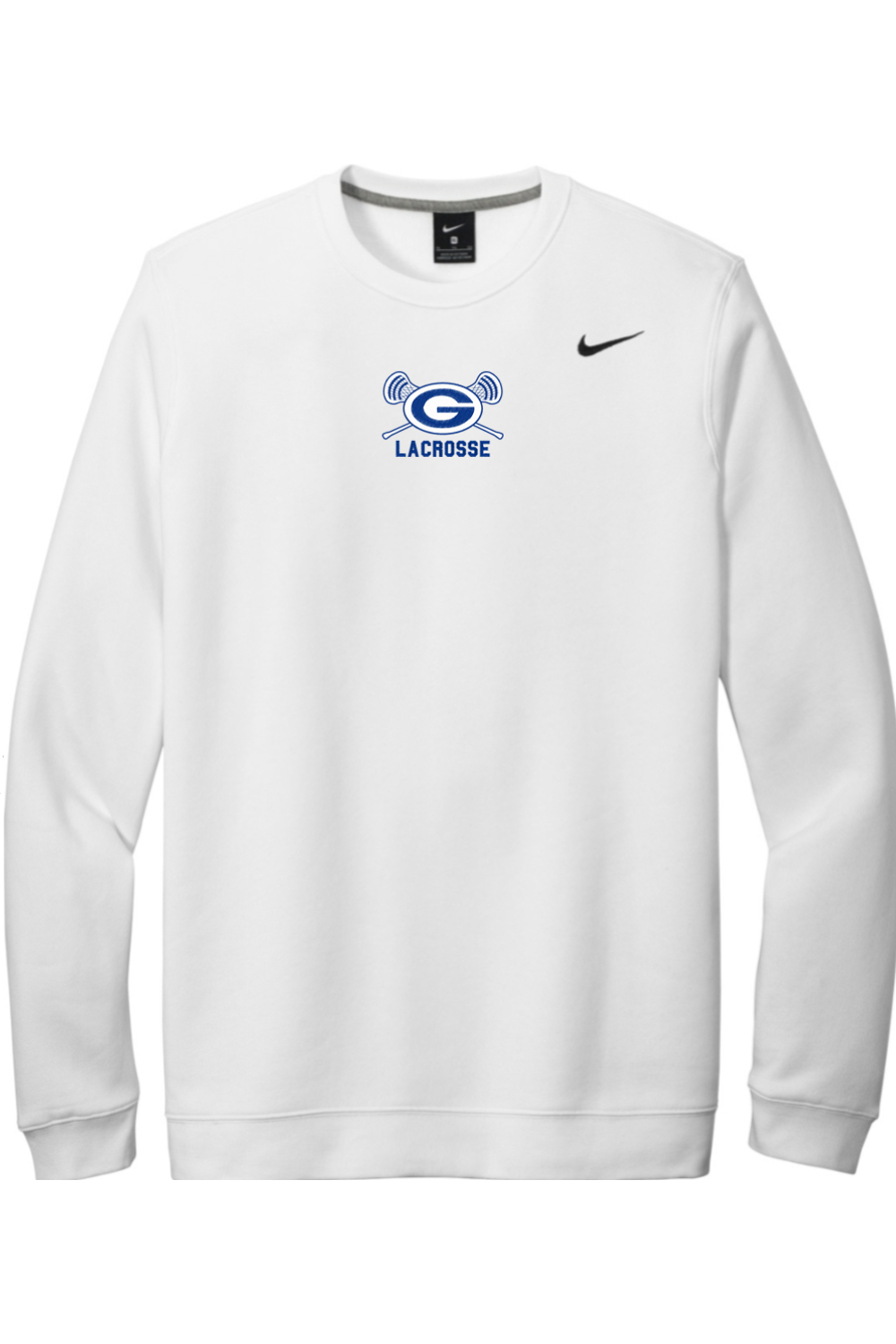 Georgetown Lacrosse Embroidered Nike Club Fleece Crew