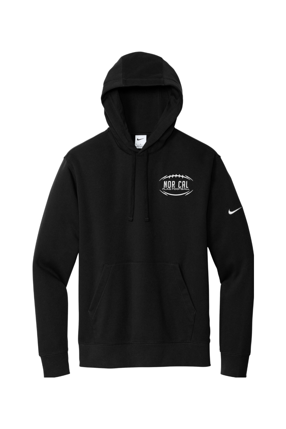 Norcal Flag Football Embroidered Nike Club Fleece Sleeve Swoosh Pullover Hoodie